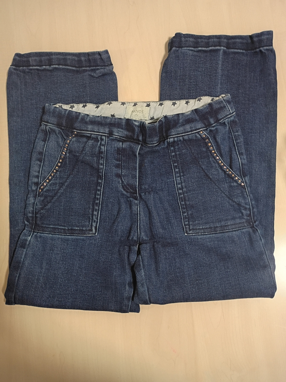 Nano Girls Blue Denim Jeans with Studded Pockets